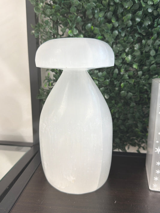 selenite mushroom lamp