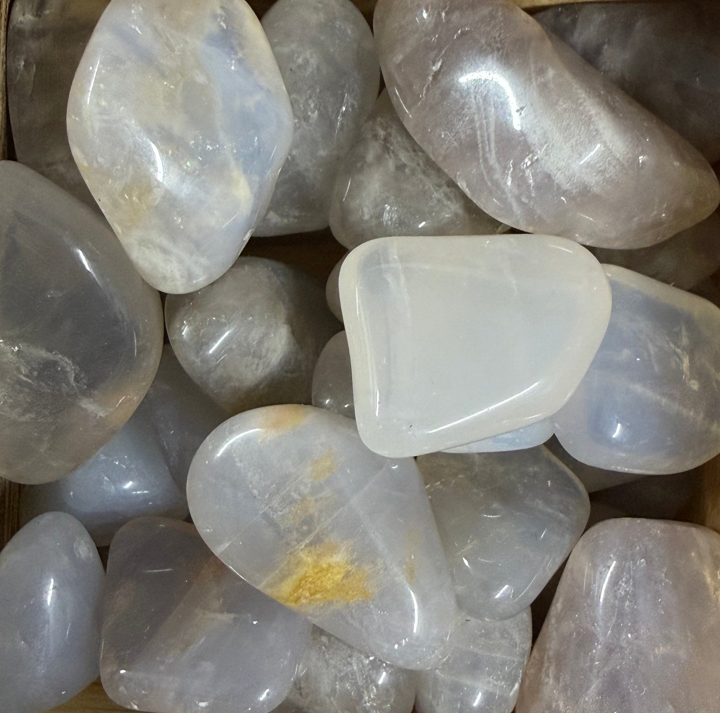 blue rose quartz tumbles