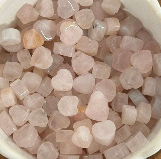 mini rose quartz hearts