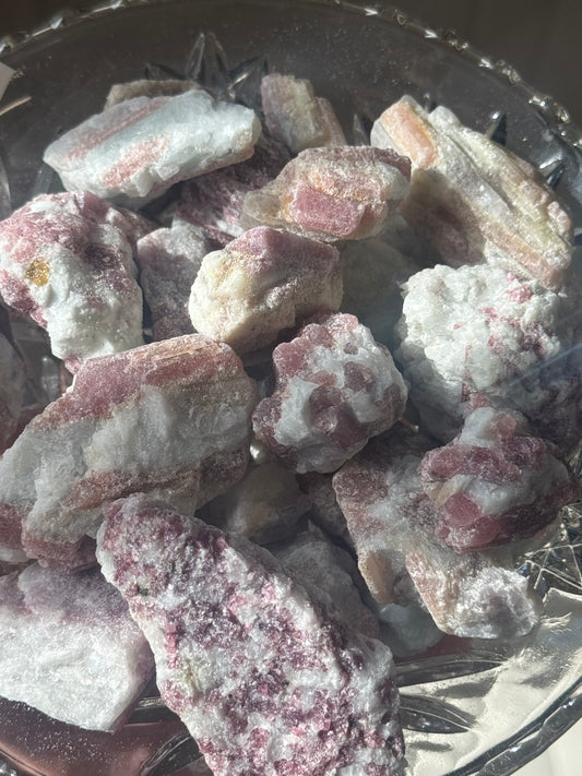 raw pink tourmaline