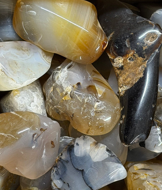 Montana moss agate tumbles