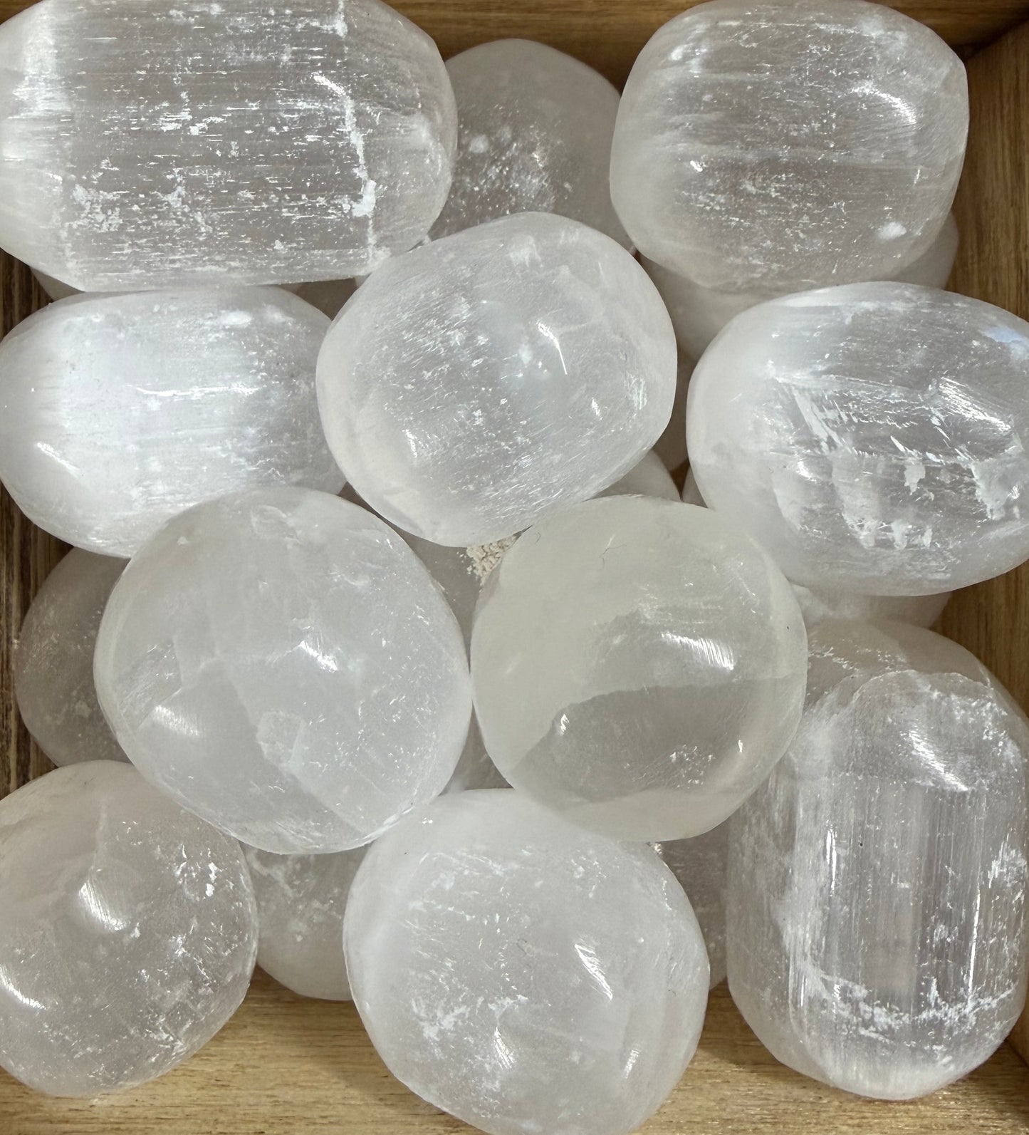 selenite satin spar tumbles