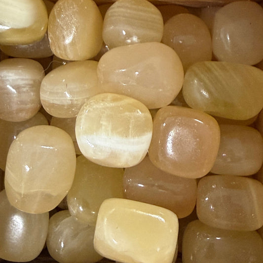 honey calcite tumbles