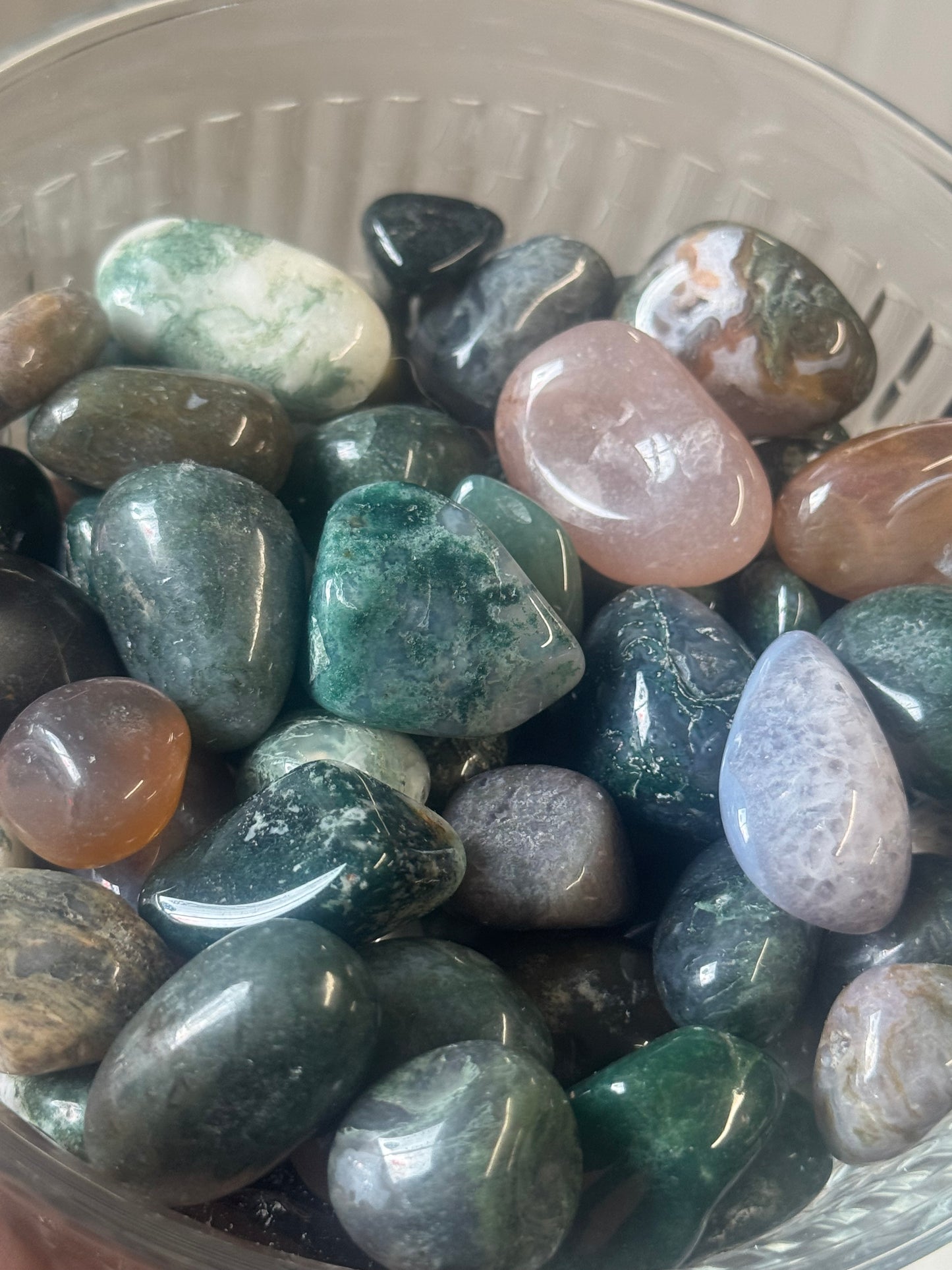 moss agate tumbles
