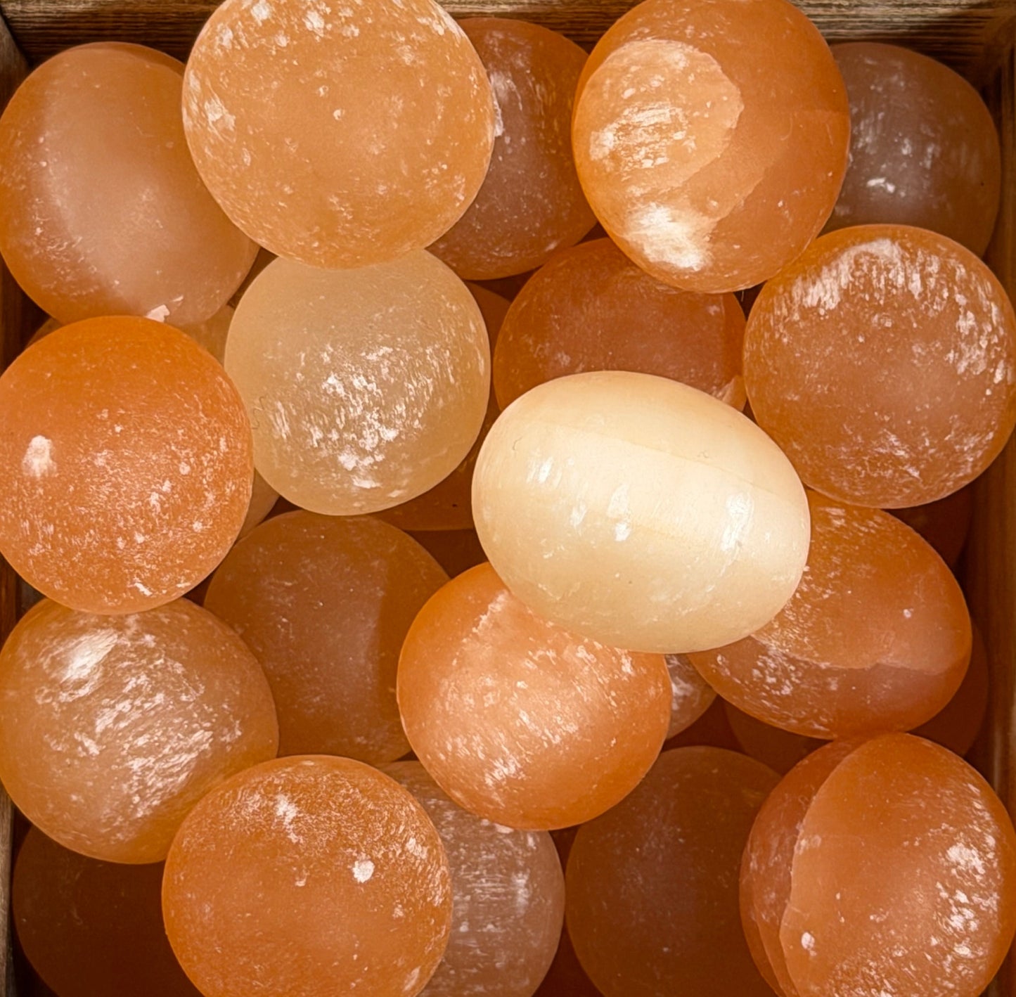 peach selenite / satin spar tumbles