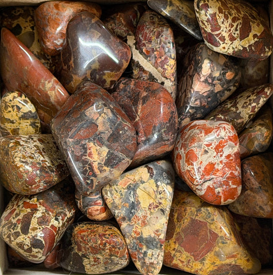 white brecciated jasper tumbles