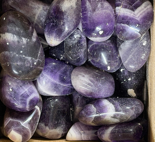 chevron amethyst tumbles