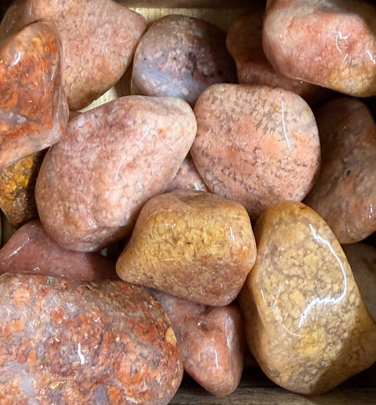 pink moss agate tumbles