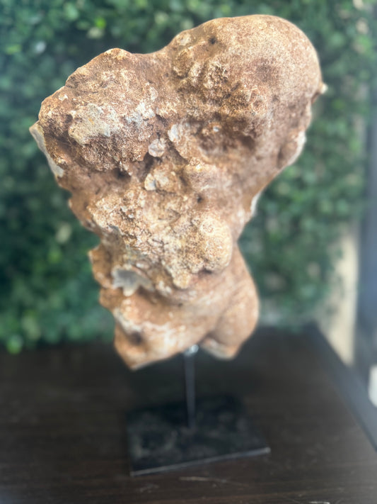 druzy pink amethyst on stand