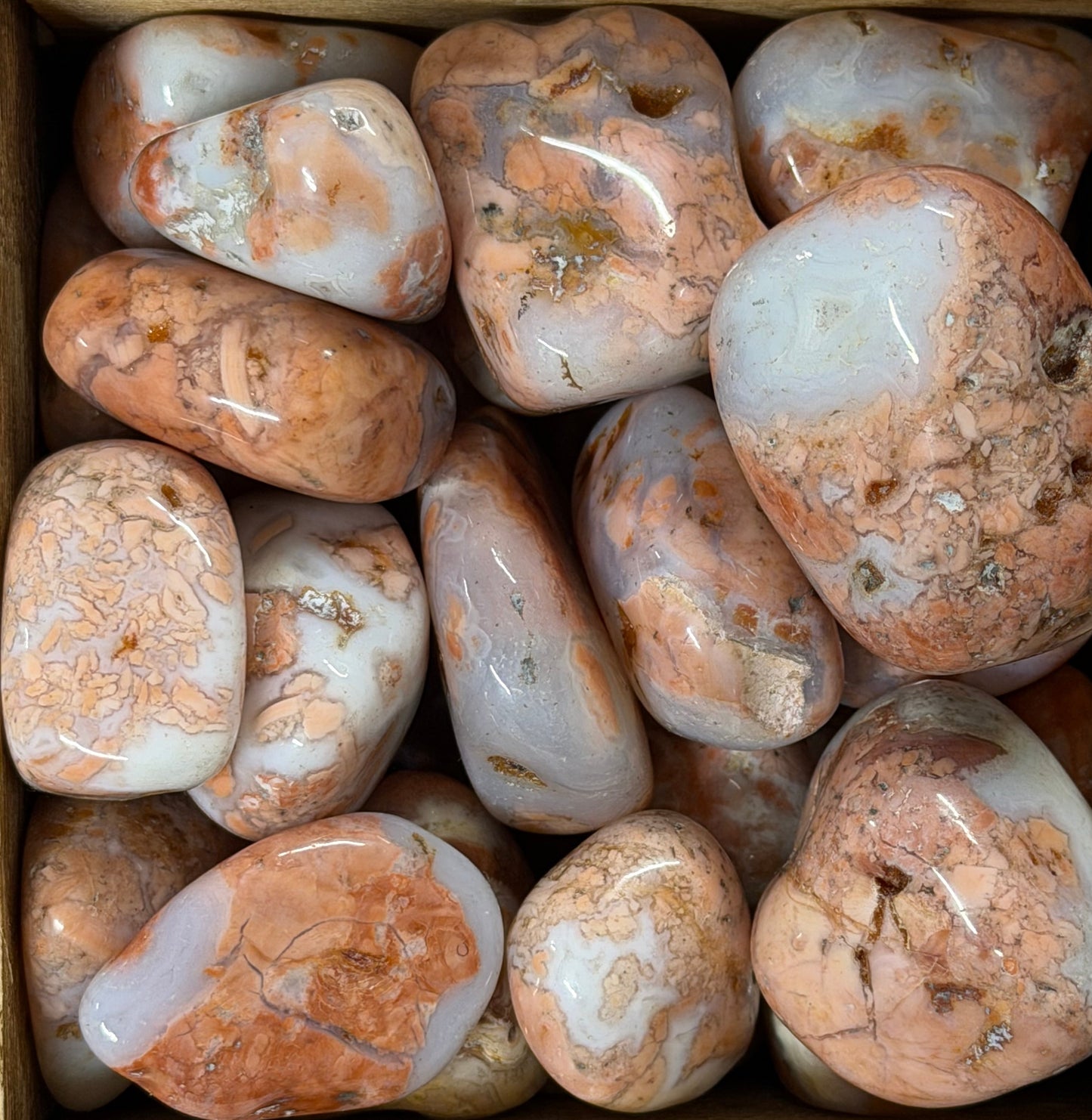 cotton candy pink agate tumbles