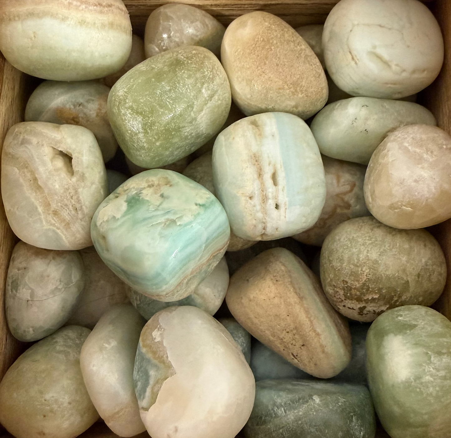 pistachio calcite tumbles